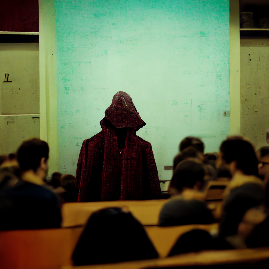 A classroom with a teacher and students.